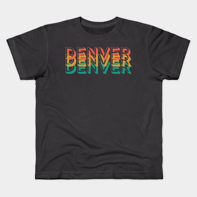 Retro Denver Kids T-Shirt by Annalaven